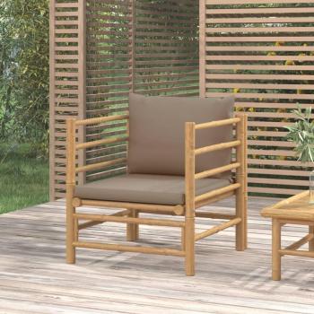 Bamboo Garden Sofa with Taupe Cushions