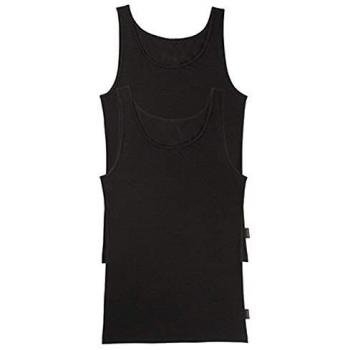 Sloggi Men's 24/7 SH 02 Black Tank Top Vest - Pack of 2