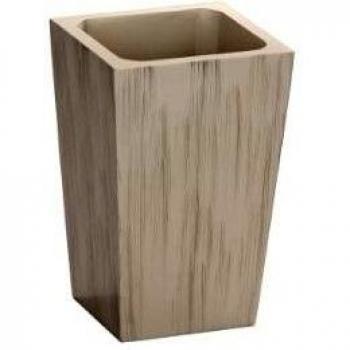 Wenko Milos Vaso para Cepillos de Dientes, Poliresina, Gris, 7.1x7.1x11 cm