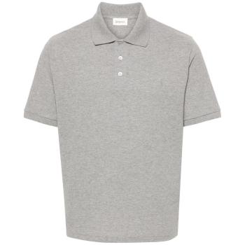 Saint Laurent Men's Piquet Cotton Polo Shirt in Grey | Size Medium | 798944Y37HC1403