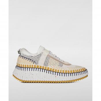 Chloé Nama Beige Women's Sneakers - Size 39 / US 9, Recycled Fabric & Suede