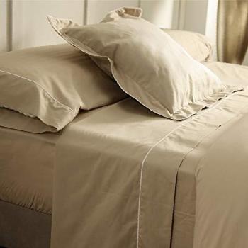 Sábana Encimera Algodón 100% Beig 180 Hilos, Fácil Planchado y Lavable (30º), Suave y Transpirable - Varios Tamaños Disponibles