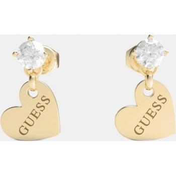 Pendientes Guess Heart to Heart de acero dorado y cristal