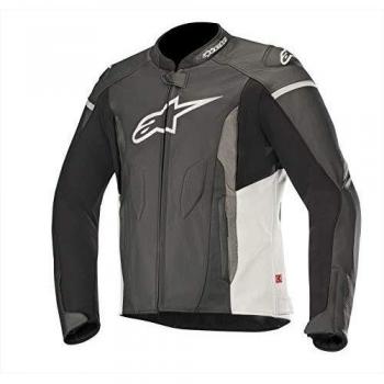 Alpinestars Faster - Chaqueta de piel para hombre, color negro y blanco, talla 58
