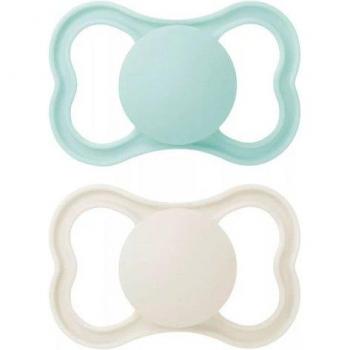 Mam Supreme Pack Chupetes Silicona +6m Neutro y Azul 2uds