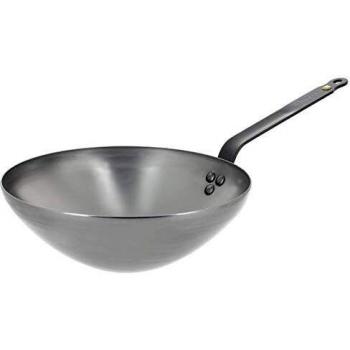 DE BUYER 'Force Blue' - Wok con Mango de Acero Laminado Grosor: 2 mm, Acero, Gris, diámetro 24 cm