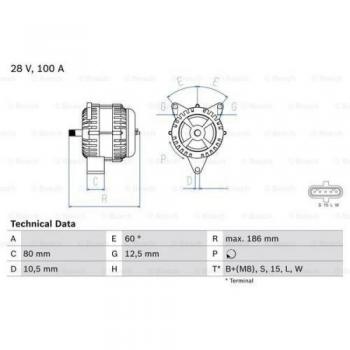 Alternador Generador BOSCH 0 986 042 590