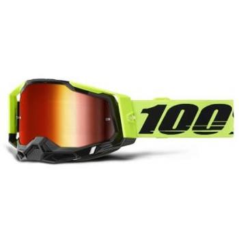 Gafas de Cross 100% Racecraft 2 Amarillo Neón con Lente Roja Espejo