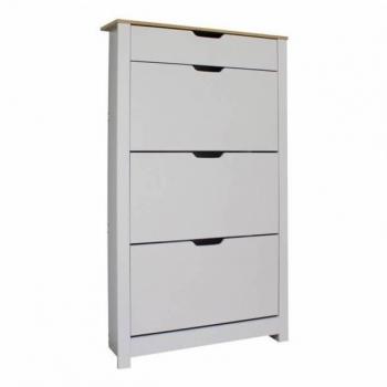 Zapatero Tivoli Blanco y Roble 3 puertas abatibles 1 cajón