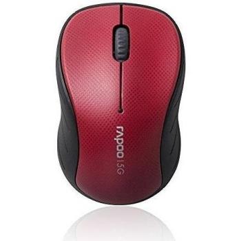Rapoo 3000P - Ratón (RF inalámbrico, Óptico, Travel, Rojo, Ambidextro, USB)