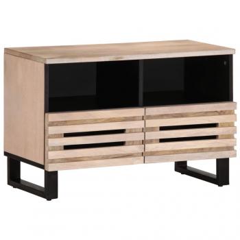 Mueble de TV madera maciza de mango blanco 70x34x46 cm Blanco