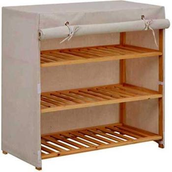 SengentoStyle Schoenenkast met hoes 79x40x80 cm stof wit