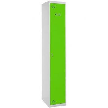 Taquilla Metálica Profesional SimonLocker 1 Puerta con Espacio Doble, Gris/Verde, 1800x400x500 mm