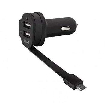 Xqisit 20425 - Cargador (Auto, Smartphone, Tableta, Encendedor de cigarrillos, USB, Negro, 1A, 2,1A)