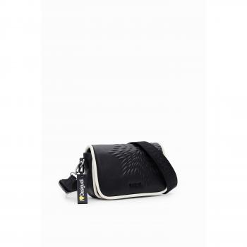Desigual Black Polyethylene Handbag with Adjustable Strap, Stylish Cross Body Bag for Women, Size: ONE SIZE