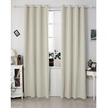 WOLTU Cortinas para Cortinas Opacas con Ojales Pesadas Cortinas Oscuras 135x225 cm, 1 Pieza Beige