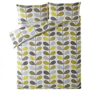 Funda nórdica Orla Kiely Scribble Stem Azul/Verde con diseño moderno, 200 x 200 cm