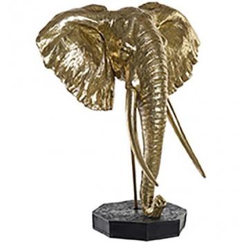 Figura elefante dorado de resina y metal 60x36x73