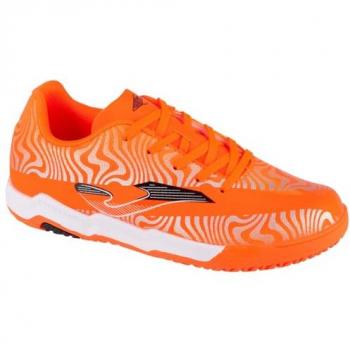 Joma Evolution In, Botas de Fútbol y Zapatillas de Fútbol Sala, características: diseño en color negro y naranja, disponibles para niños y adultos, talla 38 EU