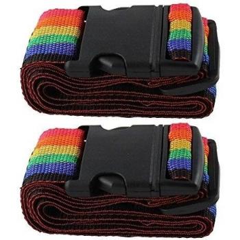 COM de Four® 2 x - Cinturón de Seguridad en los colores del arco iris, aprox. 5 x 195 cm 2 Stück