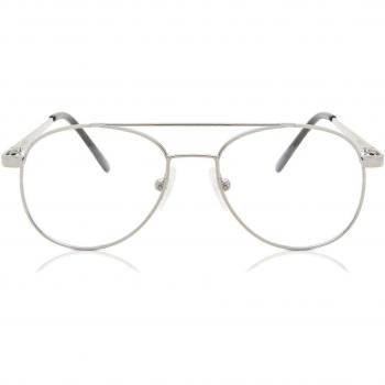 Pilot Full Rim Metal Kids' Prescription Glasses Online Silver Size 44 - Blue Light Block Available - SmartBuy Kids