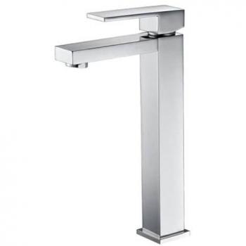 Grifo Monomando para Lavabo Color Cromo IMEX BDV003-1 - Grifería de Baño Caño Alto Serie Valencia