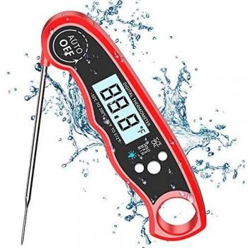 Cocoda Termometro Digital de Cocina, Termómetro Carne de Lectura Instantánea de 2S con 4.7'' Sonda Larga, Pantalla LCD Retroiluminada, IPX6 Impermeable, Termometro Horno para BBQ, Comida