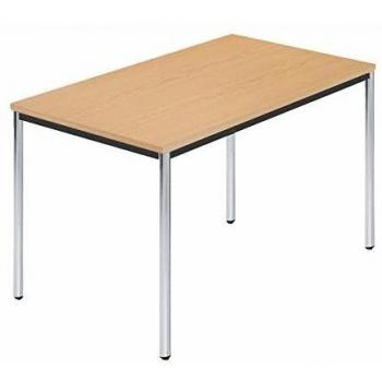 Mesa rectangular de tubo redondo cromado 1200 x 800 mm - Kaiserkraft