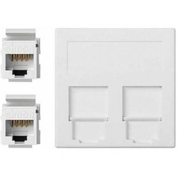 Simon 50002089-030 - Placa Vd Plana Cg Con 2 Cat6U Blanco