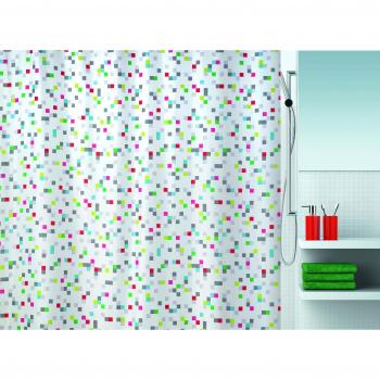 Spirella 180 x 200, Multicolor colección Tuttio, Cortina de Ducha Textil, 100% Polyester