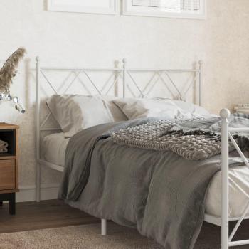 Cabecero de metal blanco 120 cm características: estructura de metal, acabado en color blanco, diseño moderno y minimalista, dimensiones de 120 cm de ancho, adecuado para camas individuales o matrimoniales pequeñas