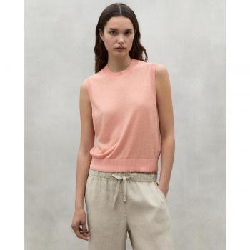 Jersey Melia rosa ECOALF - Suéter sostenible de mujer con cuello de pico y tirantes