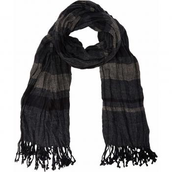 Antony Morato Sciarpa Jacquard con Frange Bufanda, Negro