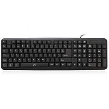 Teclado Slim Ewent EW3109 con Conexión USB/PS2 en Color Negro
