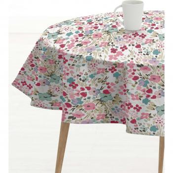 Mantel redondo antimanchas MUARÉ - Mantel elegante y repelente de líquidos, diámetro 100 cm