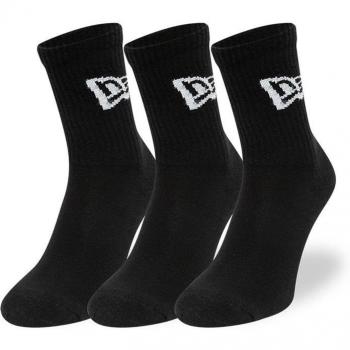 Calcetines New Era Flag Sneaker Sock Negro y Calcetines New Era Flag Logo Crew Negro Blanco (3 pares) - Talla 39-42