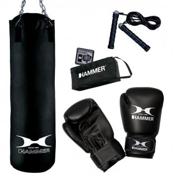 Hammer Boxing Chicago - Saco de maíz para Boxeo, Color Negro, Talla One Size