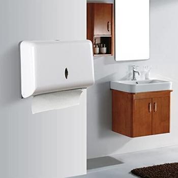 NICEME Dispensador de Toallas,dispensador Papel secamanos,para Papel Secamanos Plegadas en C, en Z e Intercaladas,Admite 200 Toallas -Blanco