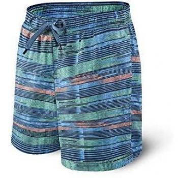 SAXX Underwear Co. Shorts De Baño - Bañador Largo Cannonball 2N1 Con Bolsillos - Shorts De Baño Con Forro De Malla de los hombres|Rotura De Punto Azul|Medio