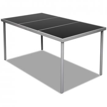 Mesa de Comedor con Placa de Vidrio de Exterior 150 x 90 x 74 cm