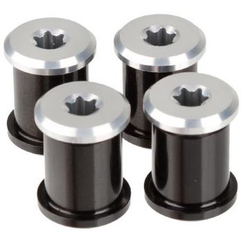 E-THIRTEEN Kettenblattschrauben T25 6mm Aluminiumschrauben/ T30 75mm Aluminium Gewindehülsen je 4 Stck. Silver