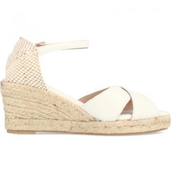 Sandalias de Mujer MARILA YUTE CON CUÑA MEDIA EN PIEL DORIS BLANCO