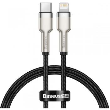 Cable Baseus Cafule USB-C a Lightning 20W 25cm Negro