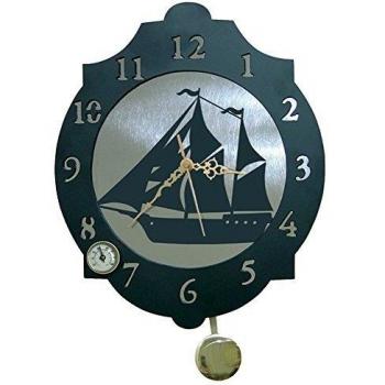 IMEX EL ZORRO El Zorro 11330-Reloj velero, 374 x 312 mm, Metal, Gris, 40x34x7 cm