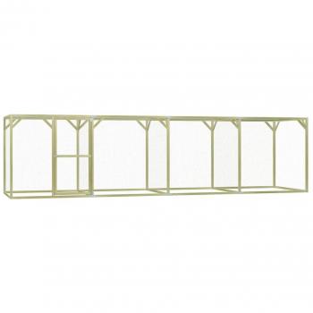 vidaXL 6x1.5x1.5 m Chicken Cage - Treated Pine Wood and Steel