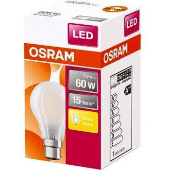 Bombilla LED OSRAM B22d Classic A 6,5W 2.700K mate