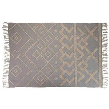 Adda Home Alfombra Tejida a Mano 160x230 cm - Beige/Gris - Decoración Hogar Elegante y Cómoda - Algodón