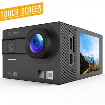 Jeemak Cámara de Acción Deportiva 4K 16MP Pantalla Táctil 98 pies Cámara Impermeable WiFi Videocámara de Control Remoto 2 Piezas Baterías Recargables Accesorios de Montaje Kits Compatibles Go Pro