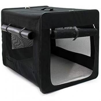 Bolsa de Transporte Plegable Negra para Mascotas XXL (106x71x81 cm) con Cojín
