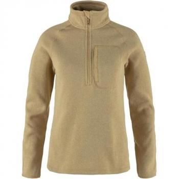 Fjällräven Övik Fleece Half Zip Women's Pullover - Dune Beige, Medium